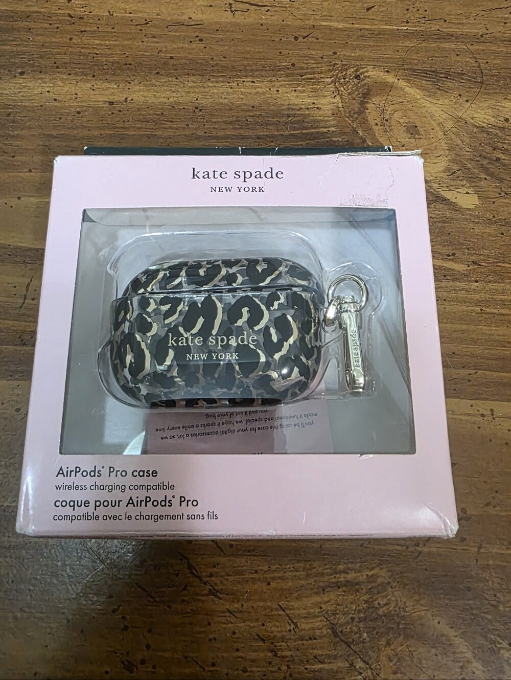 kate spade Leopard Print AirPods Pro Case with Gold Accent